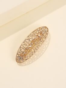 鏤空髮夾 - 金色 - 查看 4