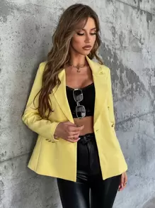 Aveloria Modichic 女式纯色双排扣翻领西装外套