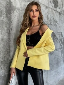 Aveloria Modichic 女式纯色双排扣翻领西装外套