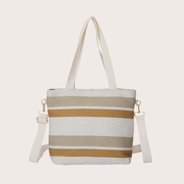 

Colorblock Large Capacity Tote Bag, Multicolor