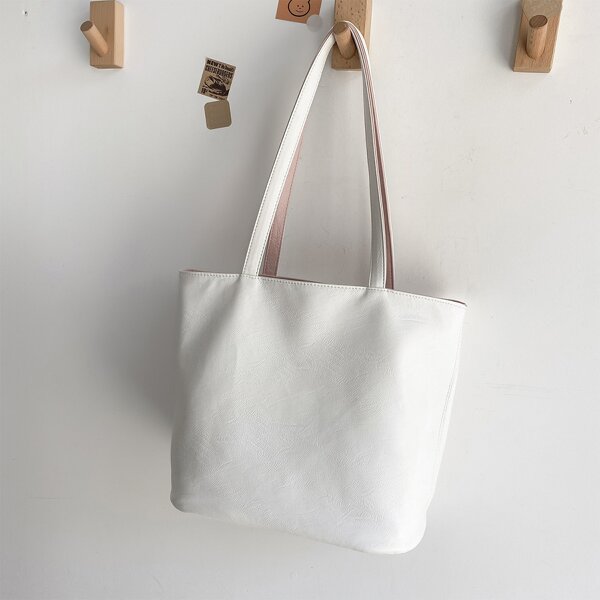

Minimalist Shoulder Tote Bag, White