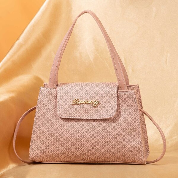 

All Over Print Flap Square Bag, Pink
