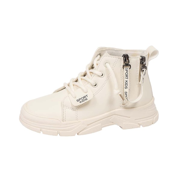 

Girls Letter Graphic Lace-up Front Boots, Beige