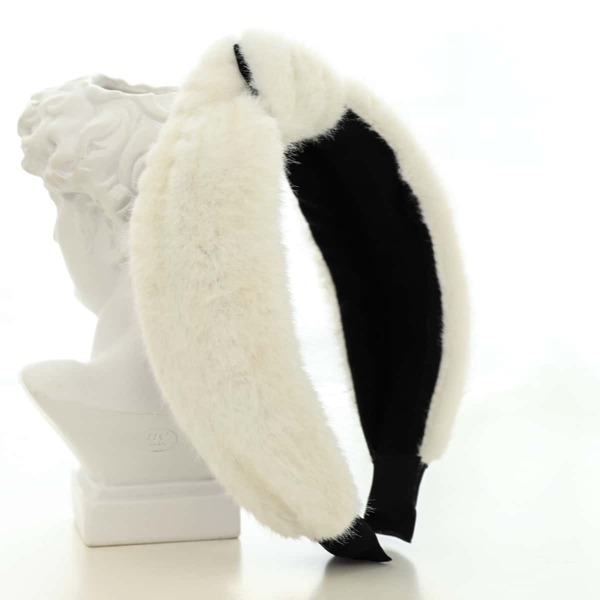 

Plush Knot Hair Hoop, White