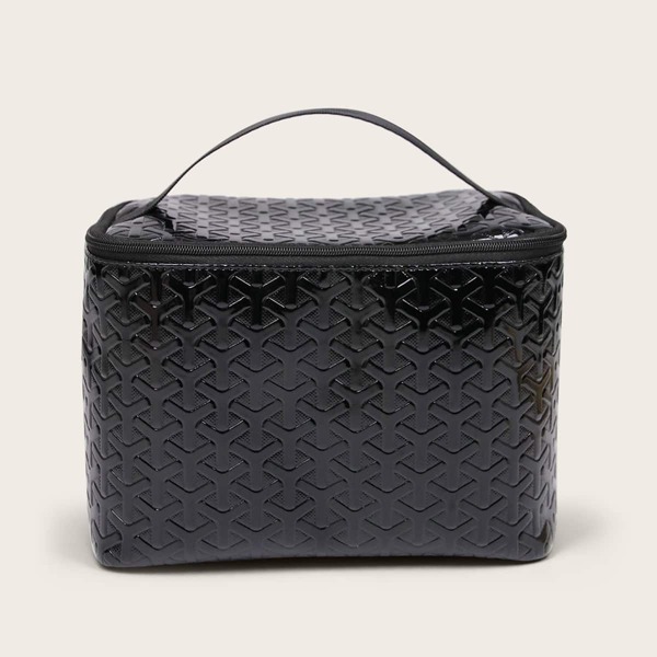 

Plain Square Makeup Bag, Black