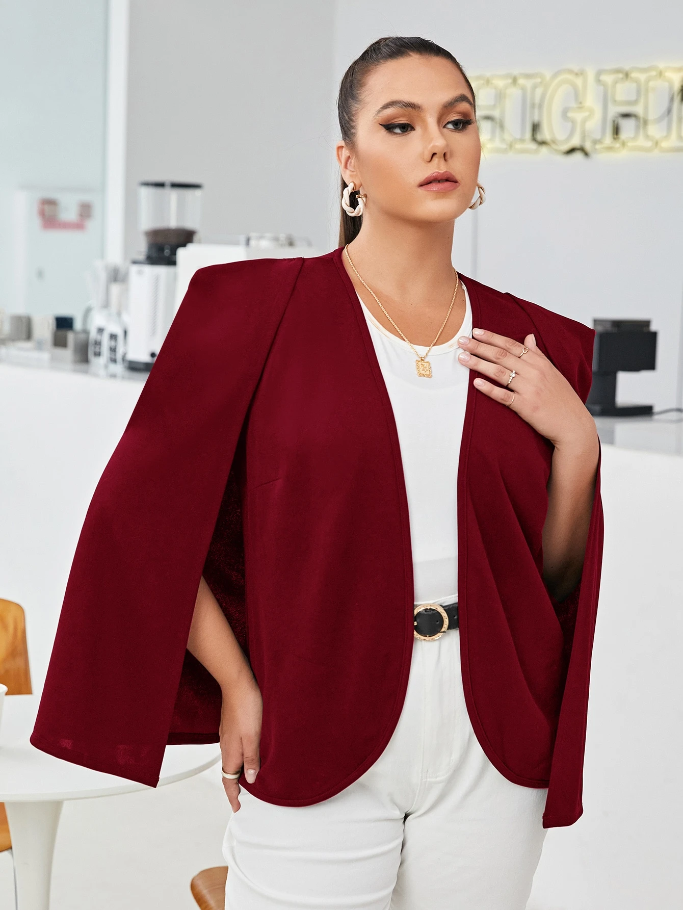 Cape blazer shein Clearance