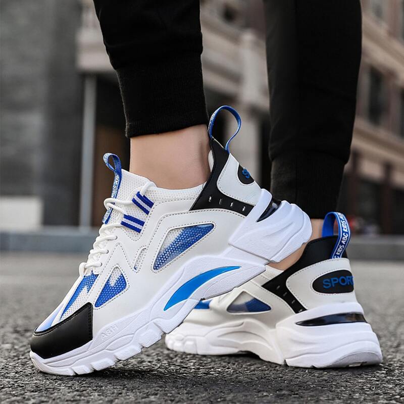

Guys Colorblock Lace Up Front Sneakers, Blue and white