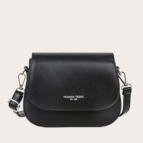 

Letter Detail Saddle Bag, Black