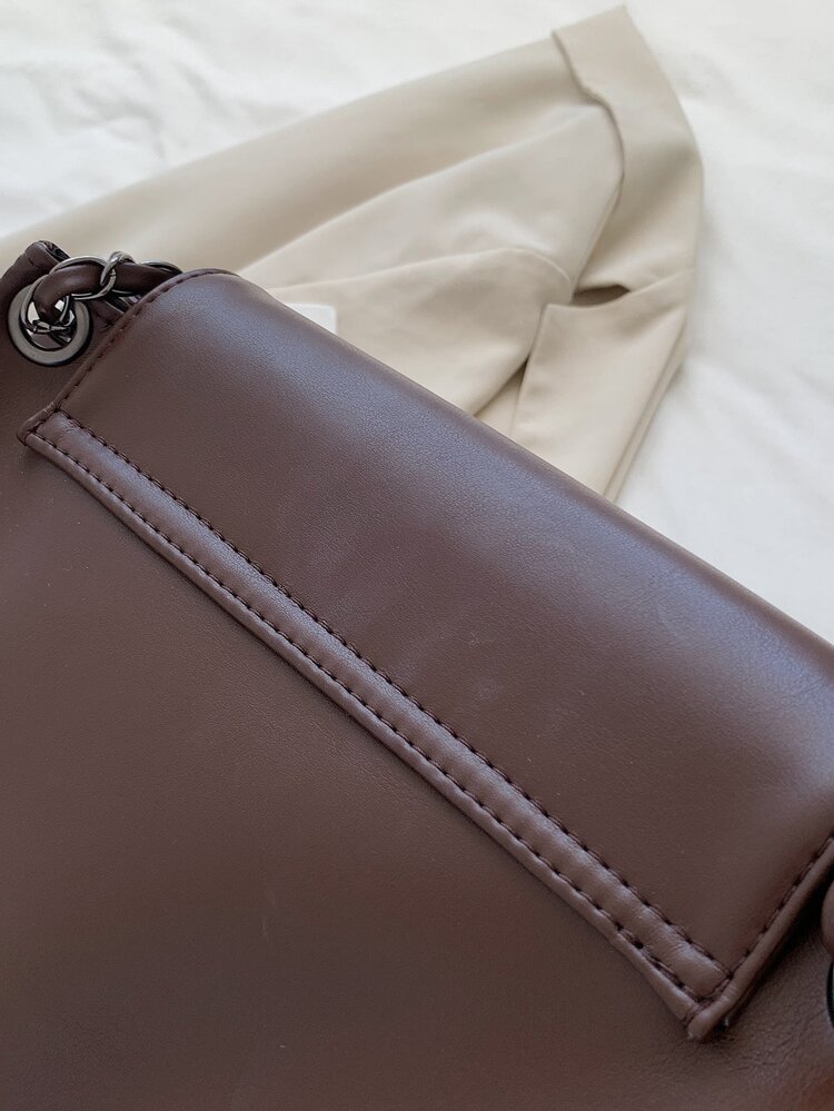 Lightweight,Business Casual Minimalist Chain Shoulder Bag For Teen Girls Women College Students,Rookies & White-collar Workers Perfect for Office,College,Work ,Business,Commute,Outdoors, Travel, Outings - Coffee Brown - View 4