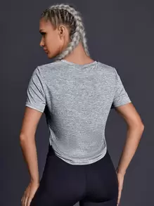 Breathable Softness Sports Tee - Light Grey - View 2