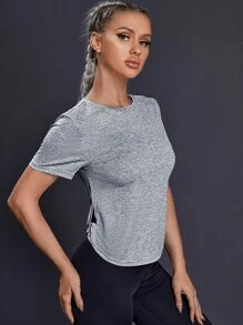 Breathable Softness Sports Tee - Light Grey - View 3