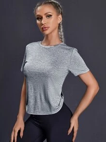 Breathable Softness Sports Tee - Light Grey - View 5
