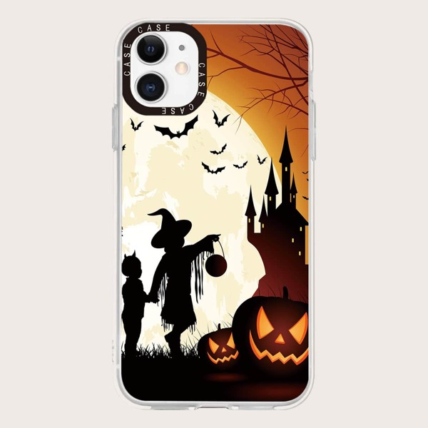 

Halloween Cartoon Graphic Phone Case, Multicolor