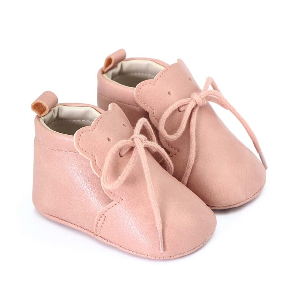 

Baby Minimalist Cartoon Design Lace Up Front Boots, Pink