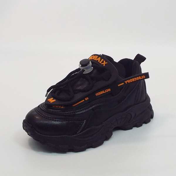 

Boys Letter Graphic Lace-up Front Chunky Sneakers, Orange