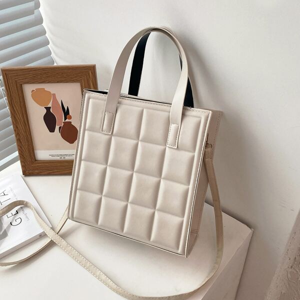

Minimalist Square Bag, Beige