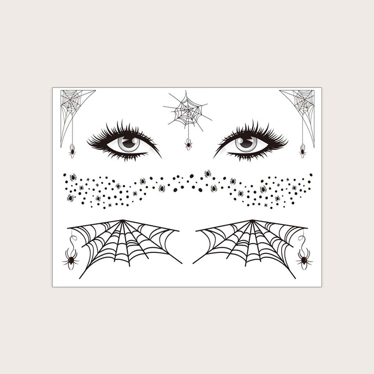 

1sheet Halloween Cobweb Pattern Tattoo Sticker, Black