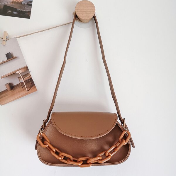 

Minimalist Flap Saddle Bag, Brown