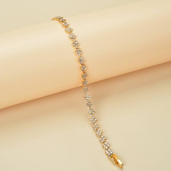 

Rhinestone Decor Bracelet, Gold