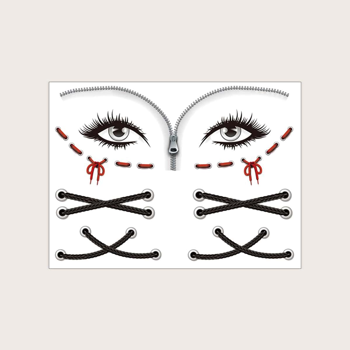 

1sheet Halloween Wound Pattern Tattoo Sticker, Black
