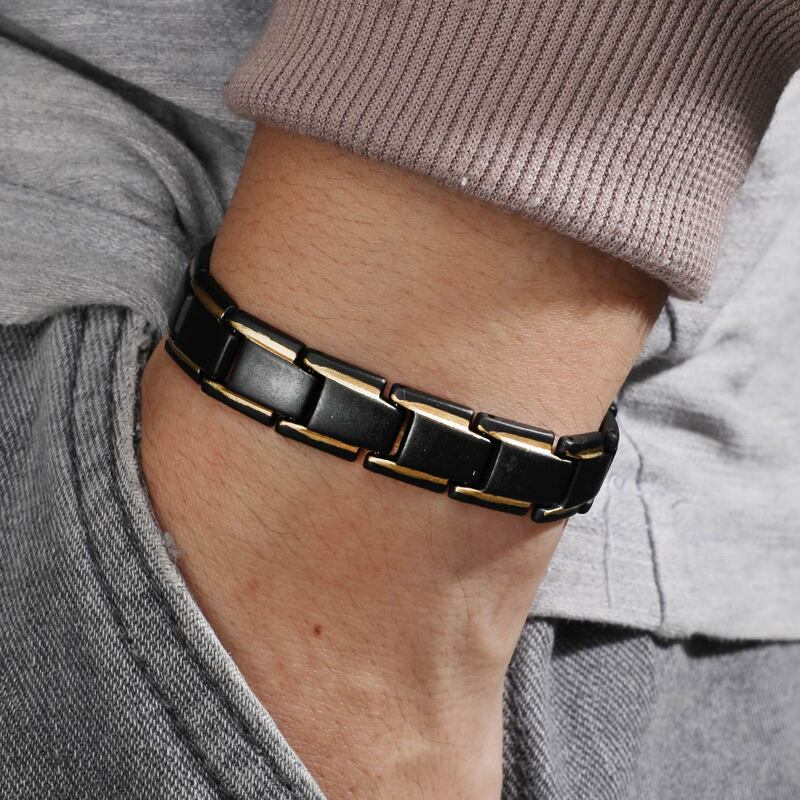 

Guys Metal Chain Bracelet, Black