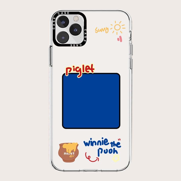 

Letter Graphic Clear Phone Case, Multicolor
