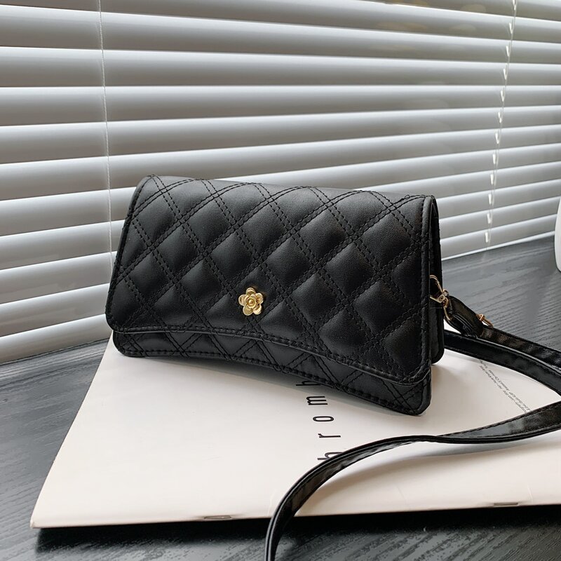 

Quilted Flap Crossbody Bag, Black