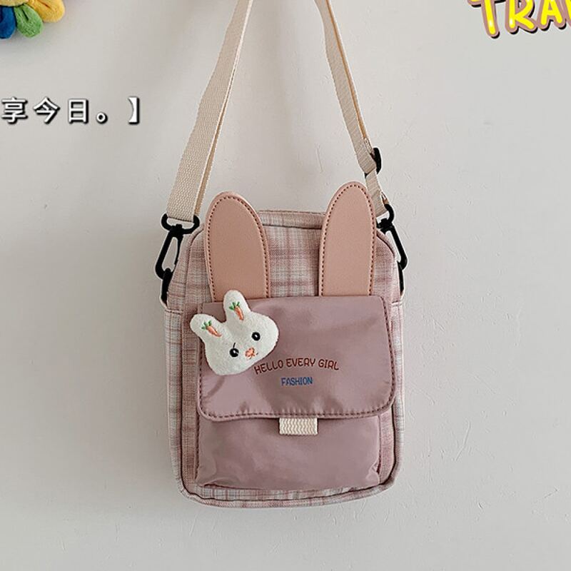 

Ear & Rabbit Decor Crossbody Bag, Pink