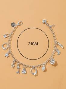 Vòng tay đa năng 1 cái của phụ nữ với mặt dây chuyền ngẫu nhiên - Bạc - Xem 3