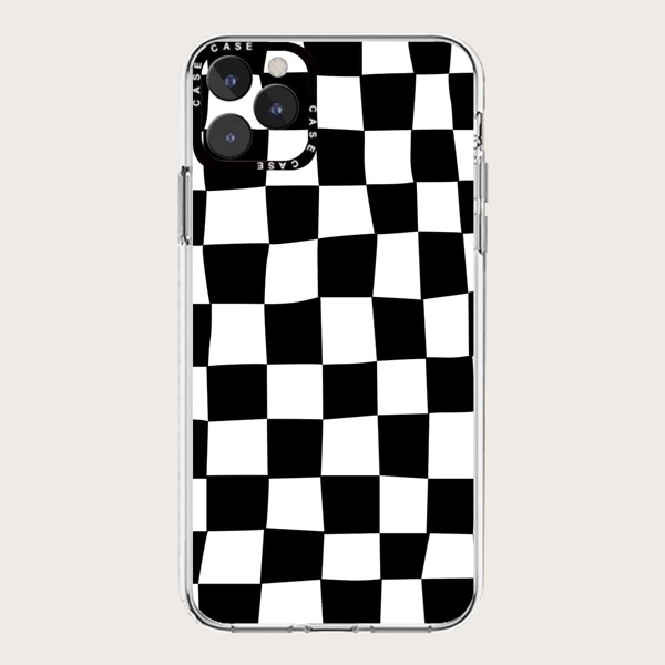 

Checkered Phone Case, Black and white