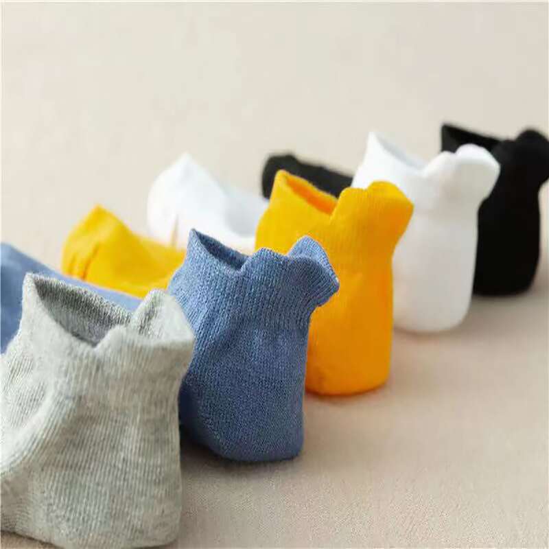 

5pairs Plain Ankle Socks, Multicolor