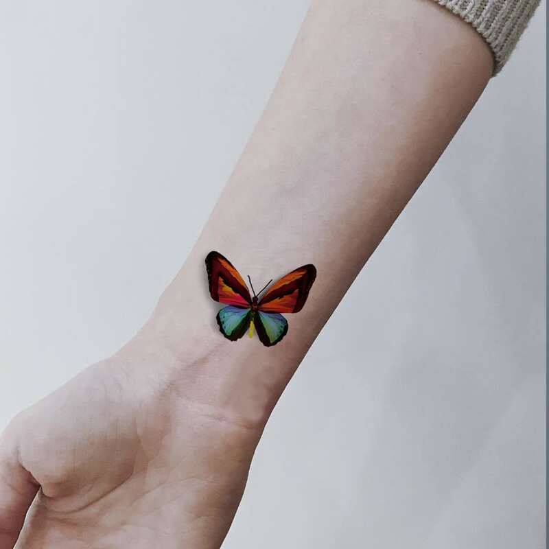 

1sheet Butterfly Pattern Tattoo Sticker, Red