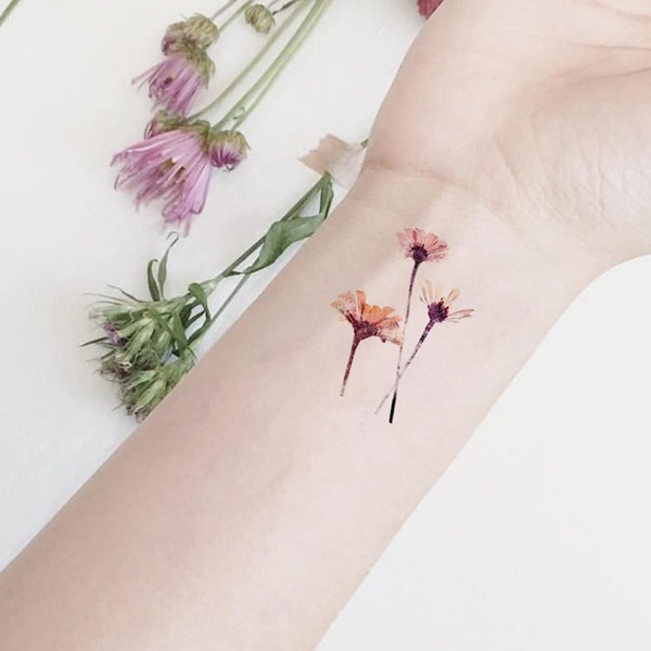

1sheet Flower Pattern Tattoo Sticker, Pink