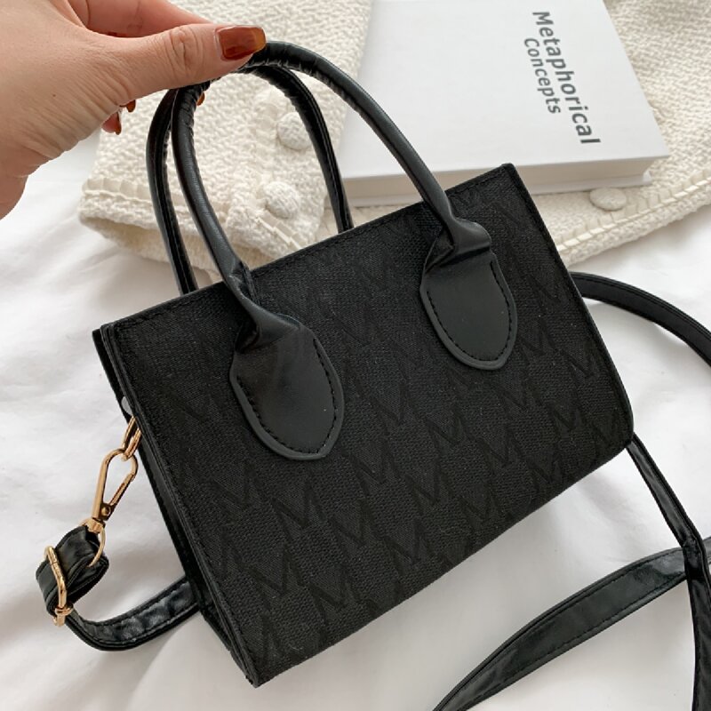 

All Over Print Square Bag, Black