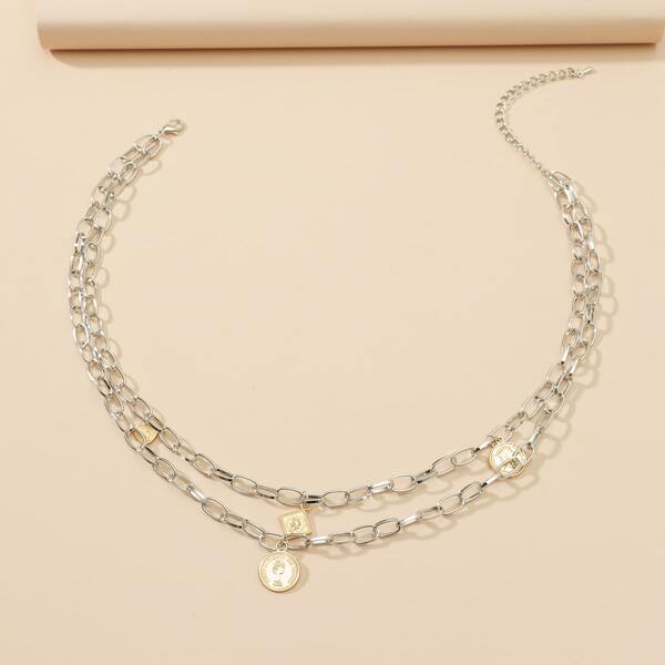 

Layered Chain Necklace, Silver