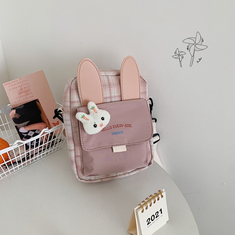 

Rabbit Decor Crossbody Bag, Multicolor