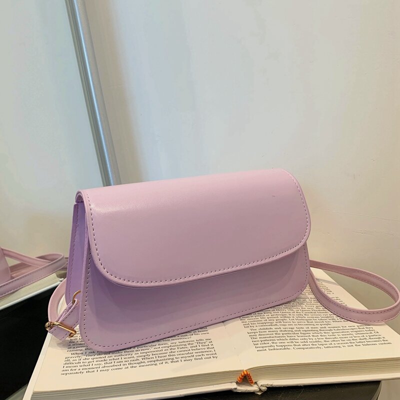 

Minimalist Flap Crossbody Bag, Mauve purple