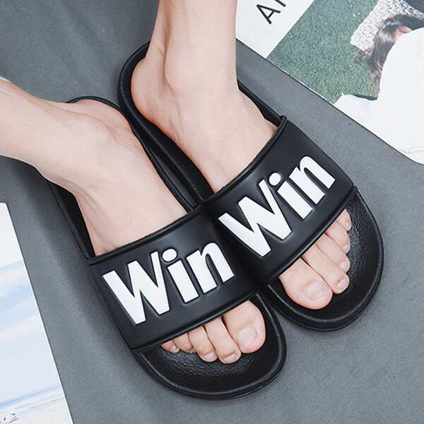 

Men Letter Graphic Slides, Black