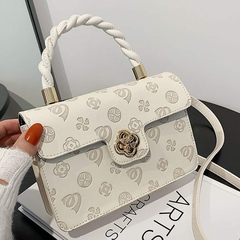 

All Over Print Flap Square Bag, White