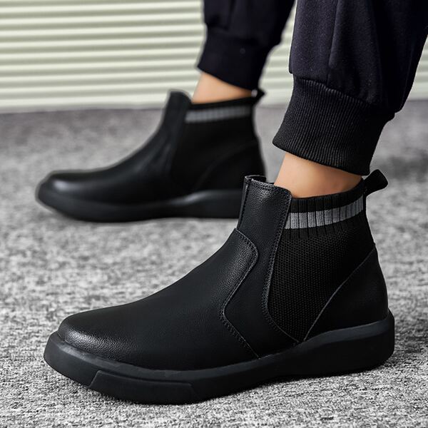 

Men Slip On Boots, Black
