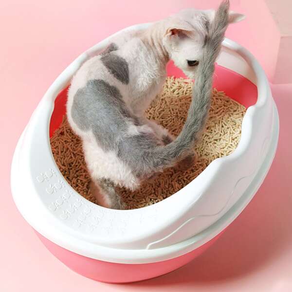 

1pc Cat Litter Box & 1pc Shovel, Pink