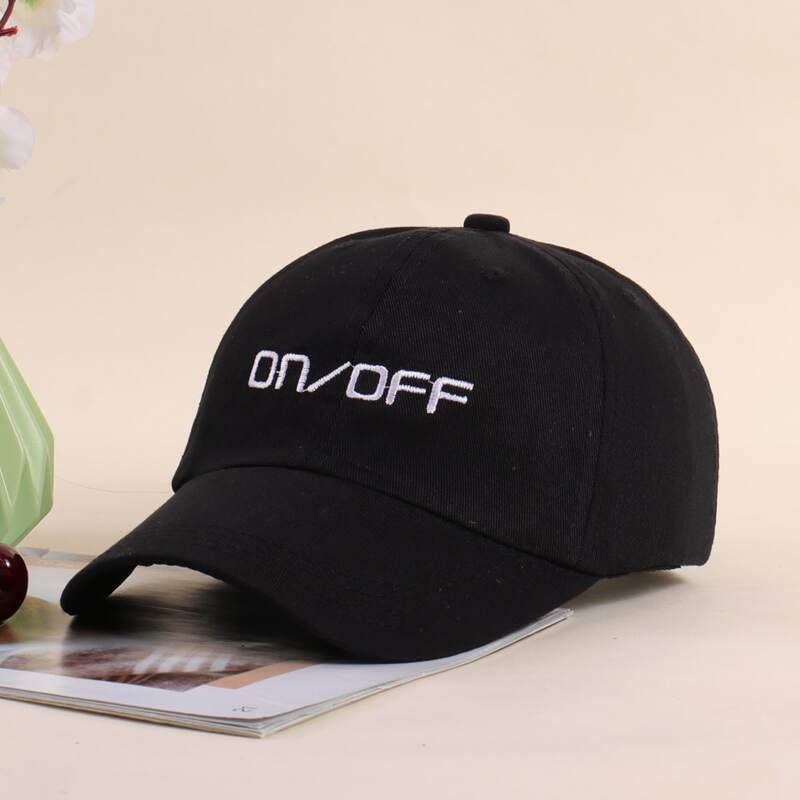 

Letter Graphic Embroidery Baseball Cap, Black