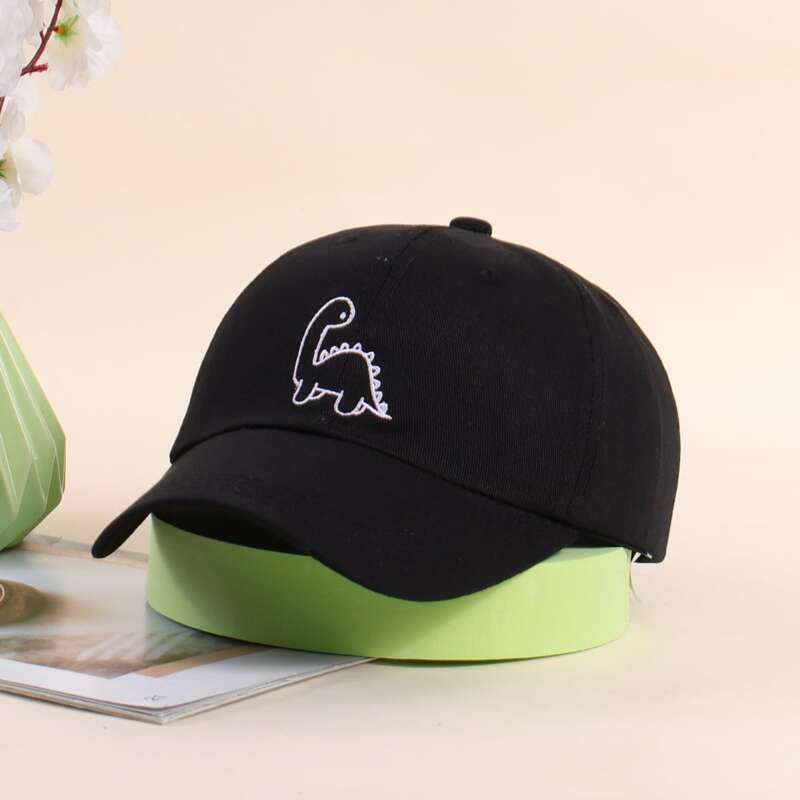 

1pc Dinosaur Graphic Baseball Cap, Black