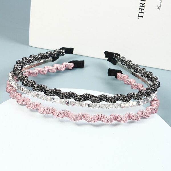 

3pcs Skinny Hair Hoop, Multicolor