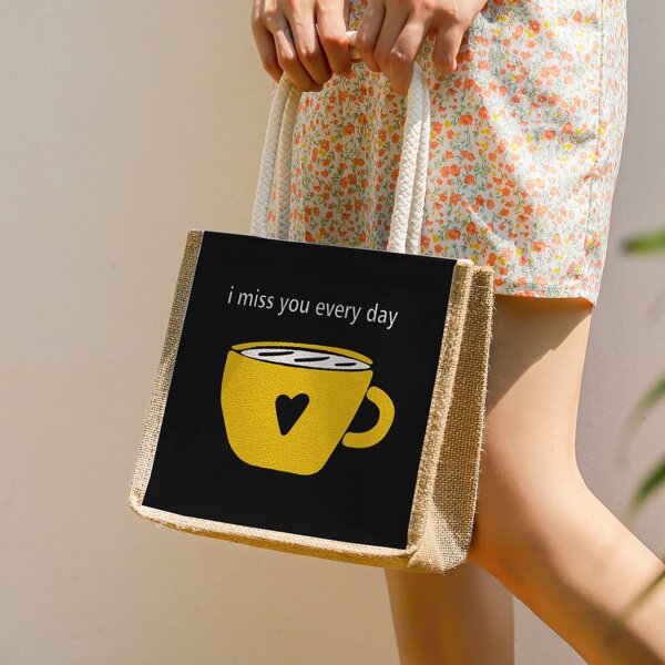 

Cartoon Graphic Shoulder Bag, Multicolor