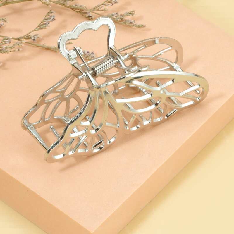 

1pc Hollow Out Hair Claw, Silver
