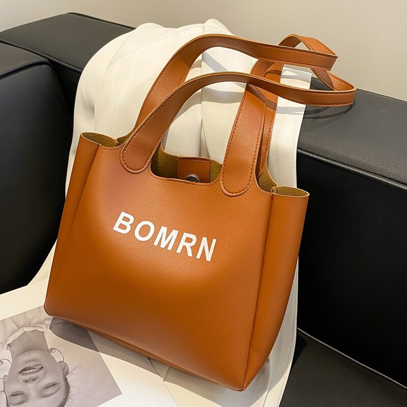 

Letter Graphic Tote Bag, Brown