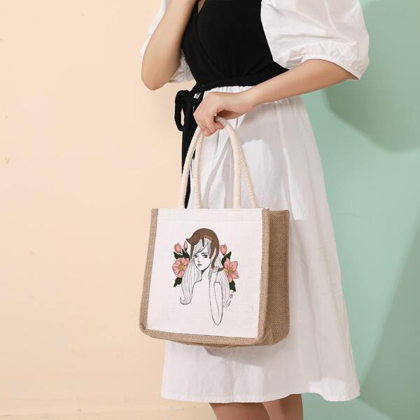 

Figure Graphic Shoulder Bag, Multicolor