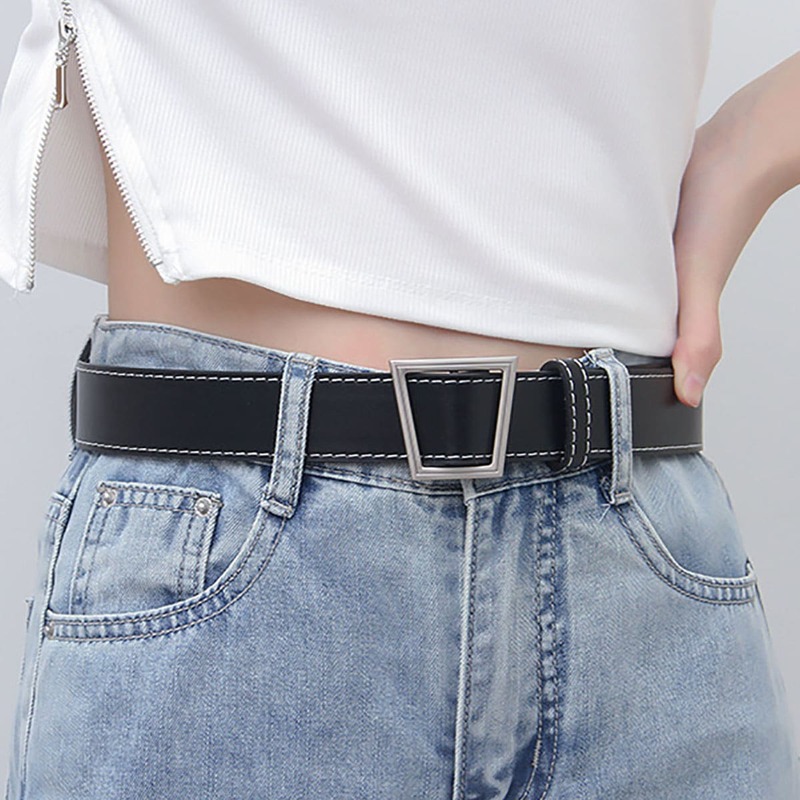 

Geo Design Buckle Belt, Black