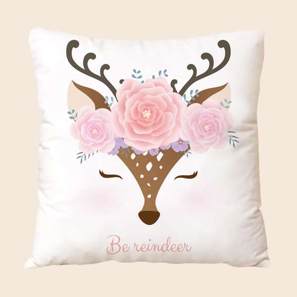 

Elk Print Cushion Cover Without Filler, Multicolor